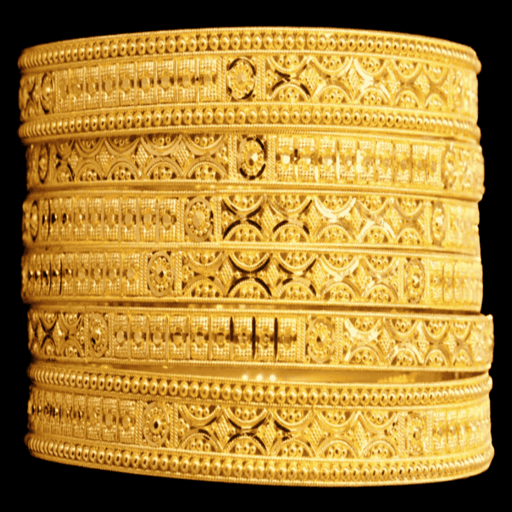 22k Gold Bangle Set (M)